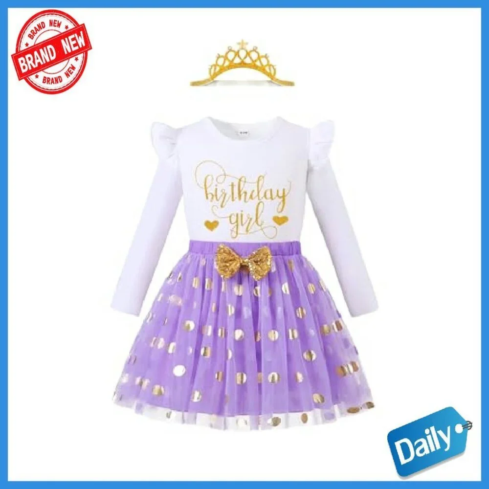 Toddler Girls Birthday Outfit Princess Vest Tutu Skirt Set